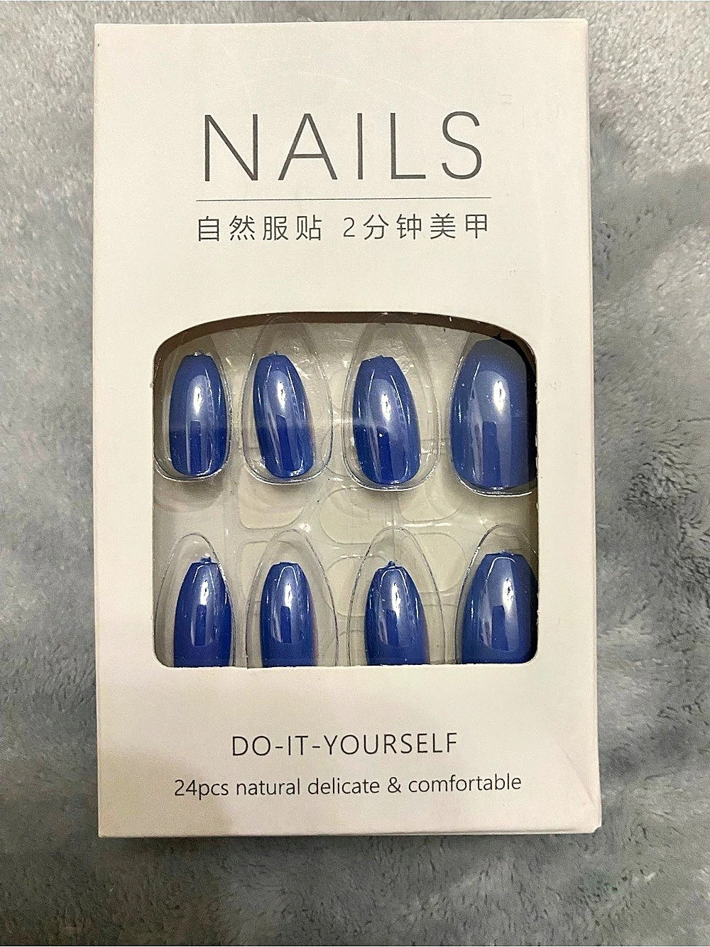 Blue Press-On Nails 24pc NWT